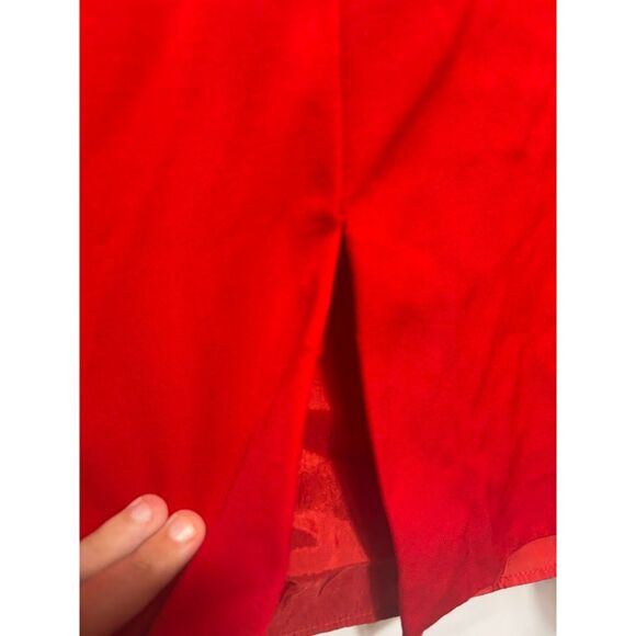 Valentino Miss V Dress Women's Size 8 Red Vintage Wool Midi Length Office Work - Picture 7 of 8